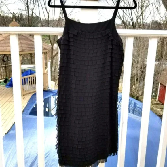Saks Fifth Avenue Black Label | Dresses | Black Label Saks Fifth Avenue  Womens S Strappy Fringecut Partycocktail Dress